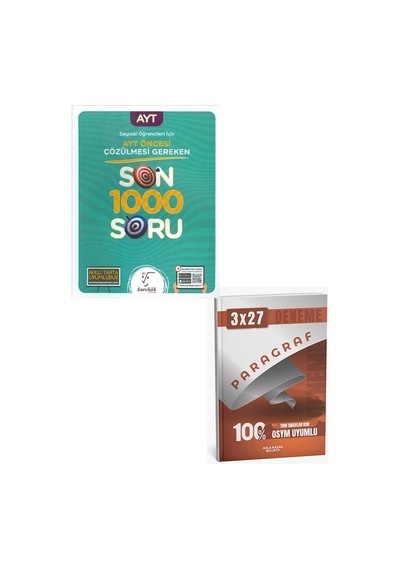 Karekök 2027 Ayt Öncesi Çözülmesi Gereken Son 1000 Soru Sayısal+anla Kazan Paragraf Deneme
