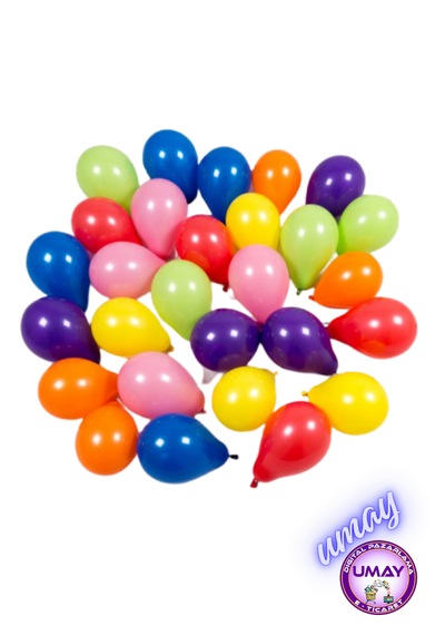 30 Adet Renkli Lateks Balon Karışık Renk 9 İnç 25 Cm Karısık
