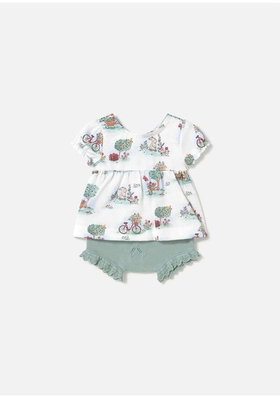 Kız Bebek Tişört Şort Takım Mint 1257 Mint