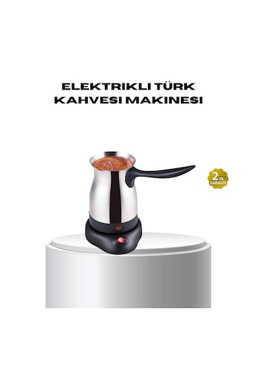 Paslanmaz Çelik Elektrikli Cezve 800w 6 Fincan Kapasiteli Renkli
