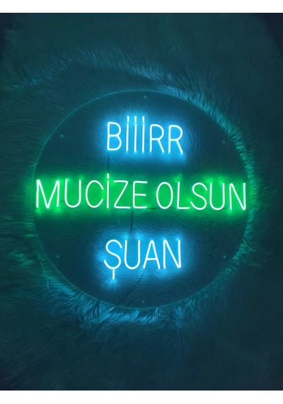 Bir Mucize Olsun Neon Led Yzı Tabela 50x50cm
