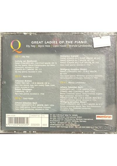 Plak Değildir Cd Dir Cd Quadromania Great Ladies Of The Piano 4