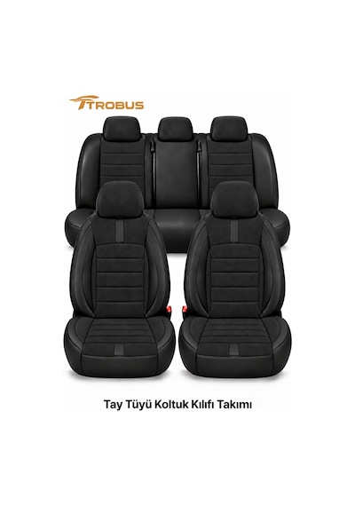 Opel Combo 2013-2018 Uyumlu Nergis Serisi Ortopedik Tay Tüyü Oto Koltuk Kılıfı Siyah