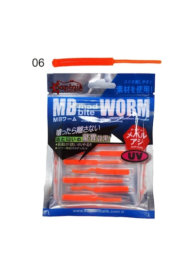 Captain 3520 Mini Worm Floating 5cm Aromalı Lrf Silikon Yem 10'lu Paket