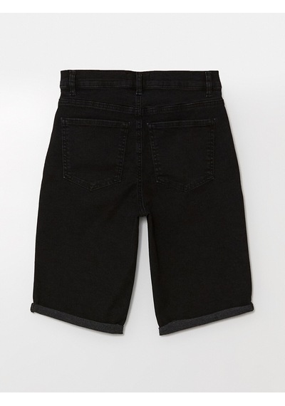 Lcw Jeans Siyah Bermuda Fit Kadın Jean Şort