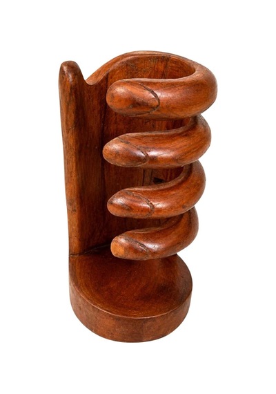 Maun Ağacı Ahşap El Oyması El Şişelik 26x15 Cm No.1118 Standart