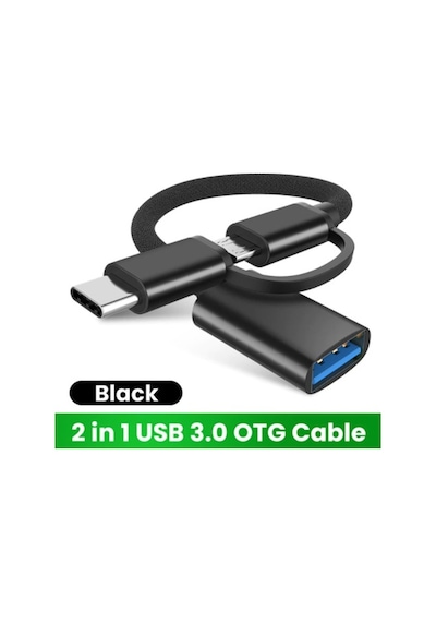 2 In 1 Usb 3.0 Otg Kablo Tipi C Mikro Usb Usb3.0 Adaptörü Usb-C V