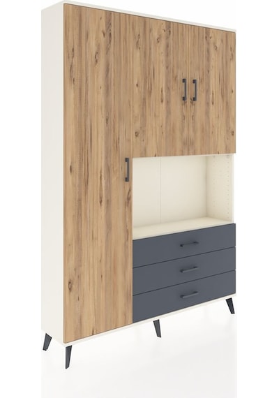 Arges Dolap 6 Raflı 3 Çekmeceli 3 Kapaklı 132x30x195 Aytaşı-çam/antrasit Atlas Çam/antrasıt Arges Dolap 6 Raflı 3 Çekmeceli 3 Kapaklı 132x30x195 Aytaşı-çam/antrasit Atlas Çam/antrasıt