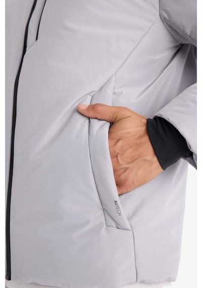 Defacto Defactofit Su İtici Slim Fit Dar Kesim Fermuarlı Su Geçirmez Mont E9484ax25wngr487 Gri