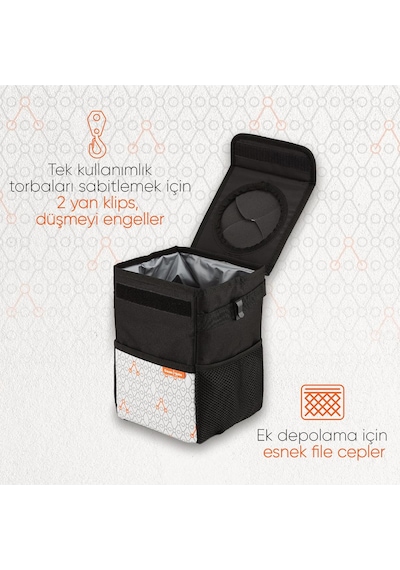 Gezenbebe Araba İçin Çöp Çantası Siyah