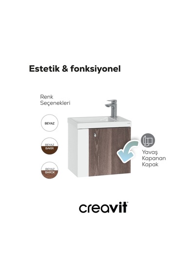 Creavit Forest Lavabo Dolabı 50 Cm Beyaz-barok Beyaz - Barok