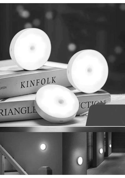 1 Adet Hareket Sensörlü 8 Ledli Beyaz Işık Led Auto Dolap Içi, Koridor Ledi Usb Şarjlı