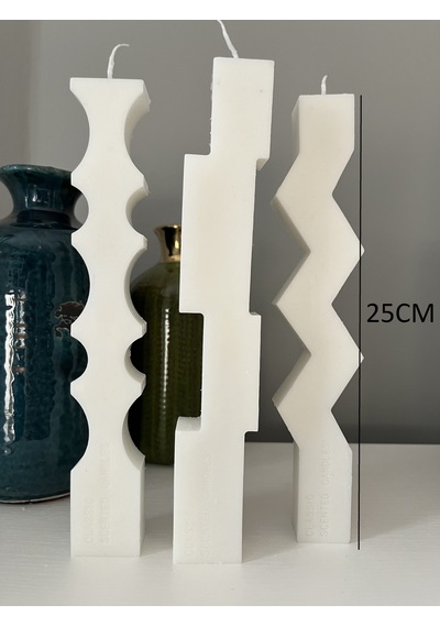 Sütun Blok 3'lü Mum Set
