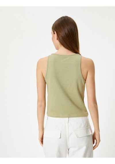 Koton Bisiklet Yaka Atlet Slim Fit Yeşil 4sal30070ık Yeşil