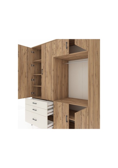 Kronos Gardrop 7 Raflı 3 Çekmeceli Tek Askılı 176x59x221 Çam-çam/aytaşı Çam/aytaşı Kronos Gardrop 7 Raflı 3 Çekmeceli Tek Askılı 176x59x221 Çam-çam/aytaşı Çam/aytaşı