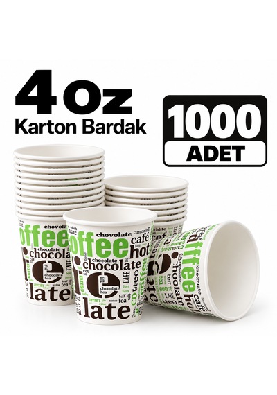 4 Oz Karton Bardak 1000 Adet Tek Kullanımlık Kağıt Bardak Kahve Çay Türk Kahvesi Bardağı