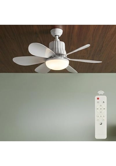 2ın1 Goes Led Işık Ve Fan Sessiz 3 Renk Modu Ve 3 Hız Modu Kumandalı Tavan Vantilatörlü Led Ampul Enerji Sınıfı A 01G Taba