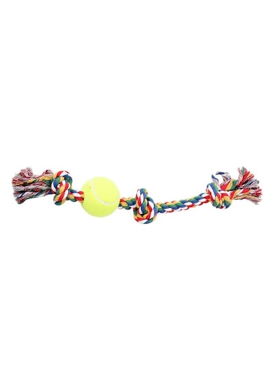 Pawise Üç Düğümlü ve Tenis Toplu İpli Köpek Oyuncağı 13 x 7 x 2 CM