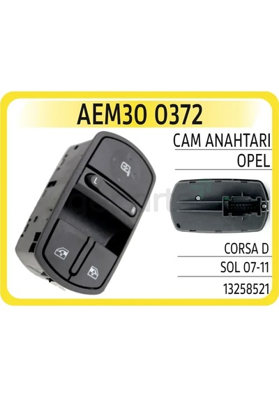 Cam Açma Anahtari Düğmesi Sol İkili Opel Corsa D 2006-2014