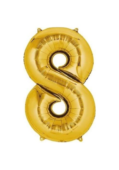 Gold Folyo Balon Rakam 8 40inç 100cm Sarı