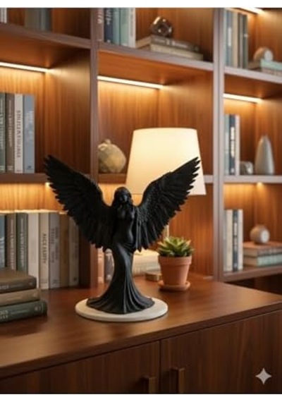 3dvan Siyah Kanatlı Melek Figürü Siyah 20 X 19 04277909
