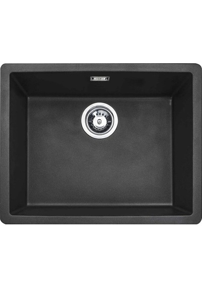 Atlante Tek Gözlü Alttan Yapıştırma Siyah Granit Eviye 55x44.5 Cm Siyah