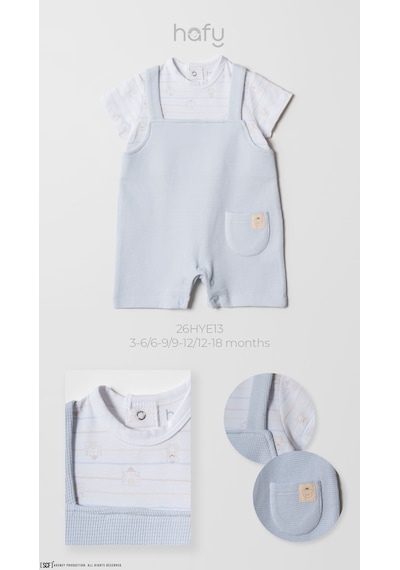 Hafy Baby 2 Li, Yazlık, Bebek Salopet Takımı - Kısa Kollu, Şortlu Bebek Seti Mavi - Beyaz Hafy Baby 2 Li, Yazlık, Bebek Salopet Takımı - Kısa Kollu, Şortlu Bebek Seti Mavi - Beyaz