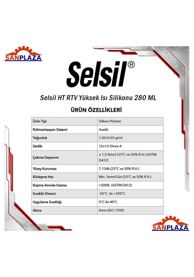 Selsil Ht Rtv Yüksek Isı Silikonu 280 Ml Kırmızı