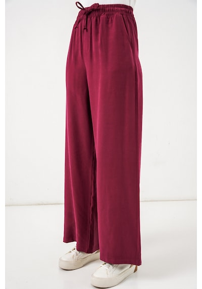 Bigdart Kadın Yüksek Bel Geniş Paça Pantolon 30097 - Bordo