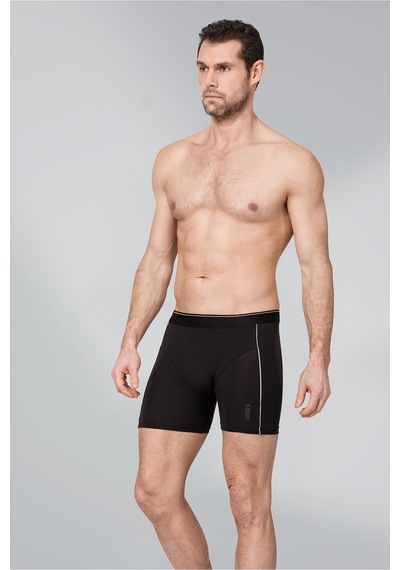 12 Adet Siyah Renk Biyeli Modal Boxer Siyah