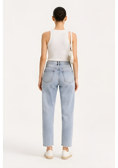 Lili Woman Kadın Yüksek Bel Straight Fit Baggy Jean Pantolon Ty.bgt01 Açık Mavi