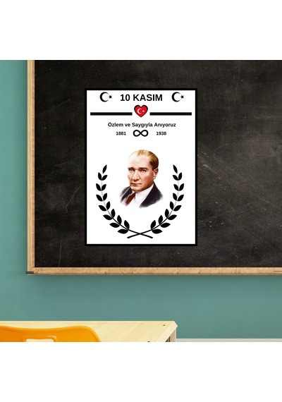 10 Kasım Atatürk Afişi 50x70 Cm Bristol Baskı 03