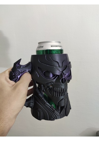 Cyberdemon Tasarımlı 0.5l Kutu İçecek Tutucu Ve Dekoratif Kupa Düz Siyah Renk