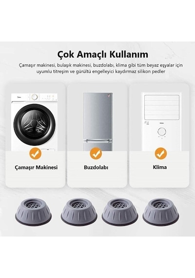 Gürültü Engelleyici ve Kaymaz Titreşim Önleyici Kauçuk Ayak Ped N11.36752