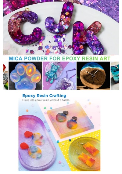 Epoksi Reçine Başlangıç Seti 32 Parça Renkli Pigment+mica Toz + Sim Pul Seti Uv Ve Epoksi Uyumlu
