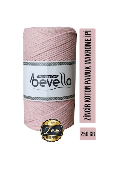Koton Bebe Pembe Pamuk Makrome İpi 250 Gr 2mm Zincir Çanta İpi