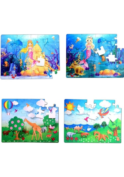 4 Set 96 Parça Tox Origami Ve Deniz Kızı 5+ Keçe Yapboz 5 Yaş
