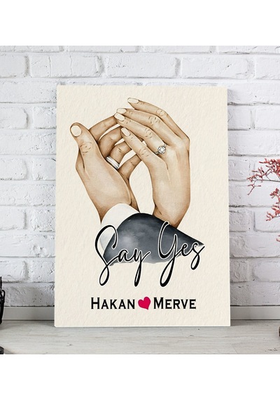 Bk Gift Kişiye Özel Sevgili El Ele Tasarımlı Kanvas Tablo-4 20x30 , Sevgiliye Hediye, Sevgililer Günü Hediyesi Kobitmeyencom33680 Bk Gift