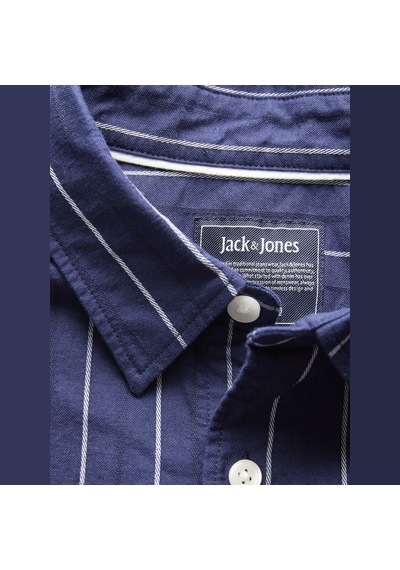 Jack & Jones Erkek Relaxed Fit Uzun Kollu Gömlek - Axel - 12298893 Navy Blazer