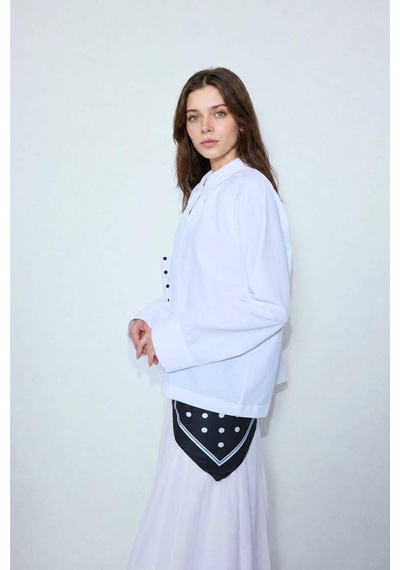 Defacto Regular Fıt Poplin Uzun Kollu Beyaz Tunik H5622ax26smwt32 Beyaz-wt32 Defacto Regular Fıt Poplin Uzun Kollu Beyaz Tunik H5622ax26smwt32 Beyaz-wt32