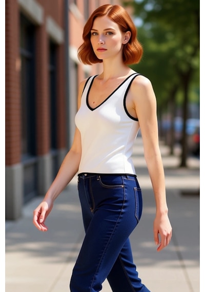 Ersefa Triko Bluz V Yaka Kolsuz Crop Basic Siluet Rahat Kullanım Şık Gör Ekru