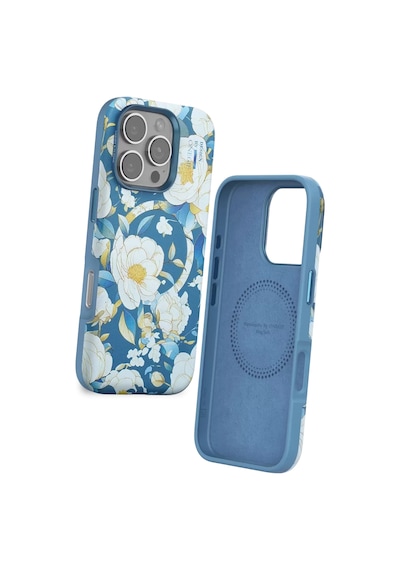 Onegif Apple İphone 16 Pro Max Flower Series Magsafe Kapak - Mavi