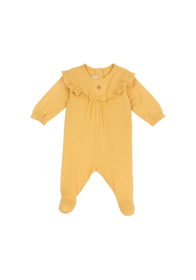 Chicco Kız Bebek Arkadan Açılan Yuvarlak Yakalı Tulum 09101537000000 000042 Sarı