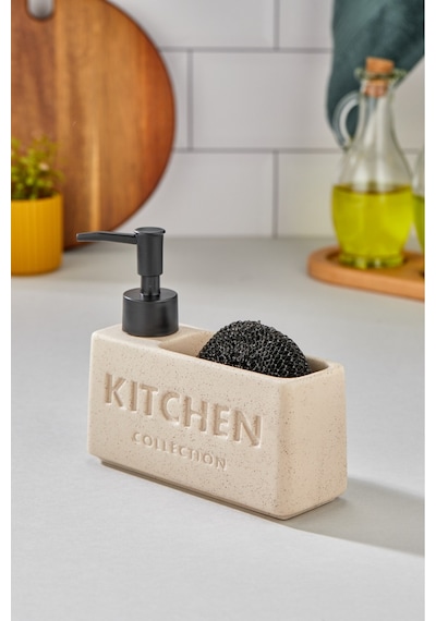 Cooker 430 Ml Seramik Süngerlikli Sıvı Sabunluk Ckr3887 Bej