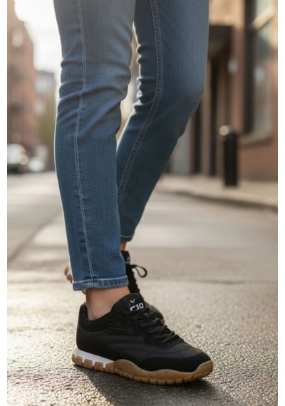 In Step Muxa Unisex Siyah Sneaker - Hafif Ve Esnek Günlük Ayakkabı - Kaymaz Taban