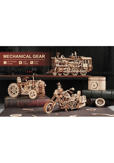 Robotime ROKR Cruiser Motosiklet 3D Ahşap Puzzle LK504