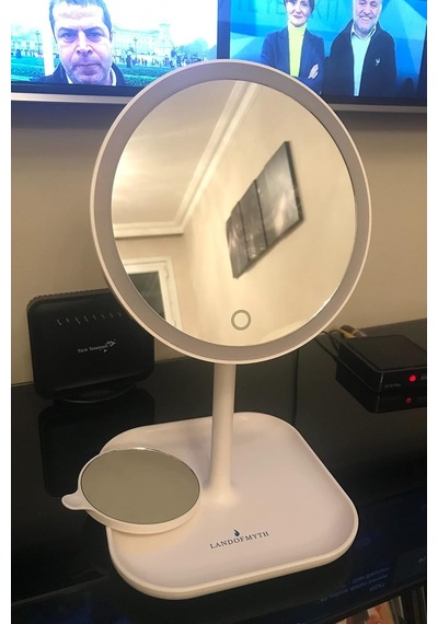 1x+5x Zoom 23 Led Işıklı Makyaj Aynası, 360 Döner, Dokunmatik Sensörlü, Kablolu Kablosuz Kullanım