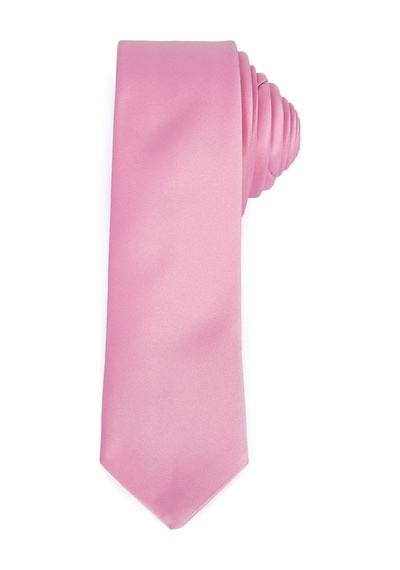 Tudors Düz İnce Erkek Kravat - Pembe