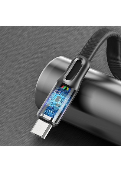 Rock S1 Micro Usb Şarj Ve Data Kablosu Flat Yassı 1Mt 2A Siyah