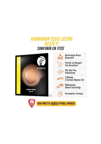 Pitbull Strings Carbon Seri Klasik Gitar Teli Normal Tansiyon
